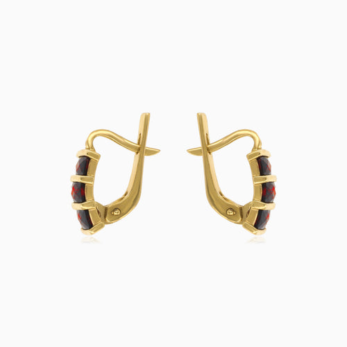 Gleaming Trilogy 14kt Gold Stab-Ohrringe