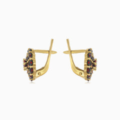 Anmutige Schritte Gelbgold-Granat-Schönheit-Ohrringe