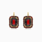 Harmony of shapes gold garnet earrings