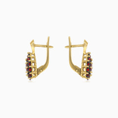 Boucles d’oreilles Radiant Halo en or jaune avec grenat