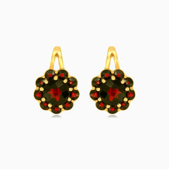 Blütenblätter der Eleganz 14 Karat Gold Granattropfen