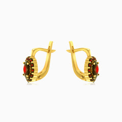 Oválné náušnice s granáty