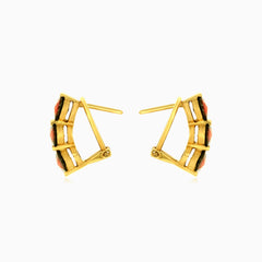 Trio éclatant de gouttes ovales en or jaune triple