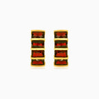 Boucles d'oreilles pendantes en grenat géométrique