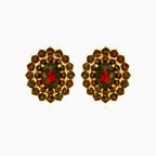 Regal 14kt gold garnet drop earrings