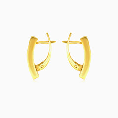 Pendientes largos de oro con granate engastado en barra