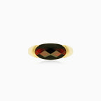 Elegant garnet gold ladies ring