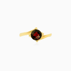 Elegant garnet gold ladies ring