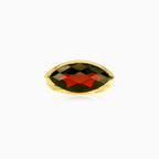 Marquise fine step cut garnet ring