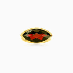Marquise fine step cut garnet ring