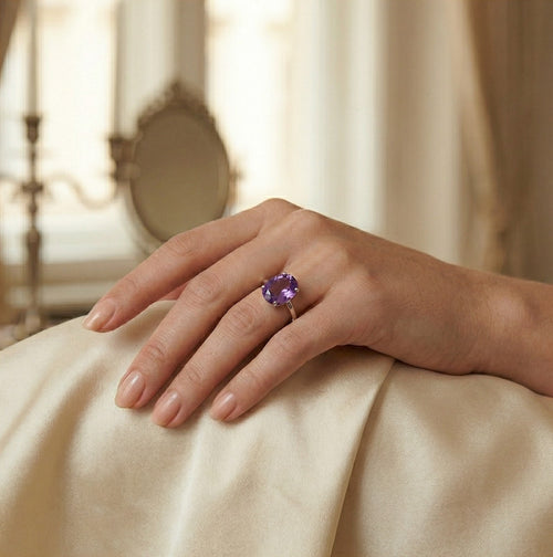 Amethyst-Ovalring aus Silber