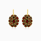 Granat Tropfenohrringe mit Klappverschluss