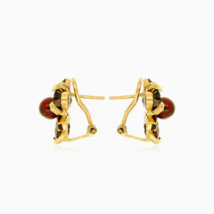 Boucles d’oreilles sophistiquées avec grenats et fermoir oméga