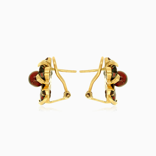 Boucles d’oreilles sophistiquées avec grenats et fermoir oméga