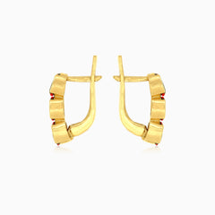 Granátové náušnice s oválným krokovým brusem zlaté