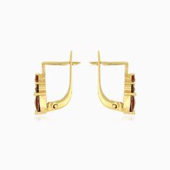 Pendientes colgantes con granate de cortes mixtos