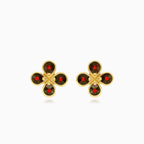 Granátové naušnice s kulatými jemnými granáty