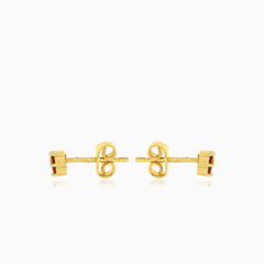 Pendientes de granate tipo botón