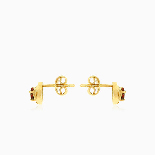 Boucles d’oreilles puces triangle en grenat