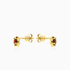 Garnet Runde Ohrstecker mit 5 Krappen