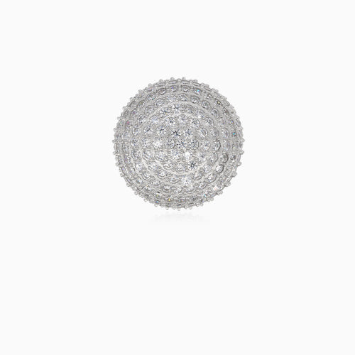 Bague élégante en argent au design d’oursin de mer