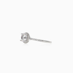 Cubic zirconia silver ring