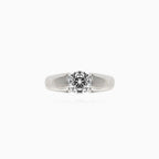 Bague solitaire femme zircon cubique rond
