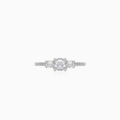 Stylish silver cubic zirconia ring