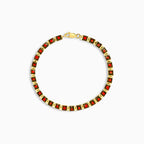 Princess cut gold bracelet