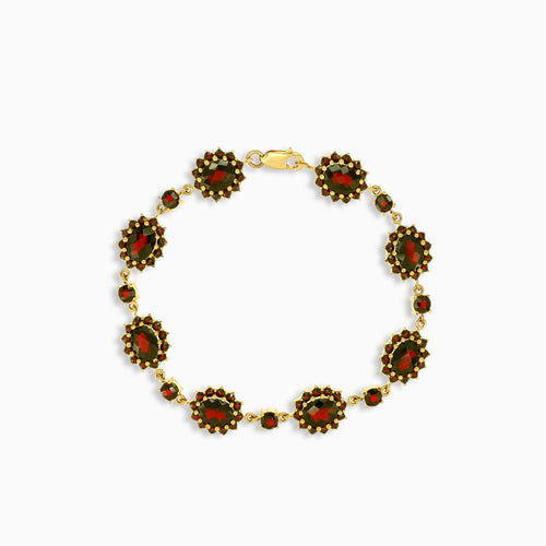Elegant garnet bracelet in yellow gold