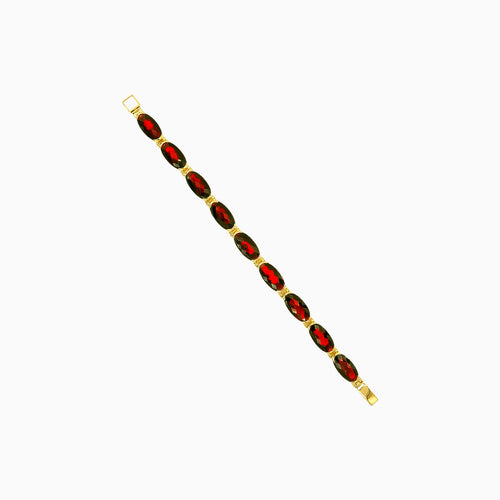 Elegant oval garnet bracelet