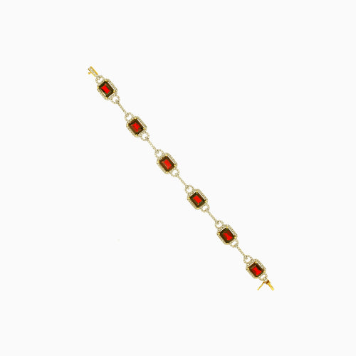 Armband für Damen mit Smaragdschliff-Granat