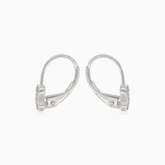 Boucles d’oreilles pendantes en argent avec papillon