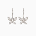 Stříbrné visací náušnice s motýly