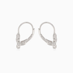 Pendientes colgantes de plata con cuatro bolas de circonitas.