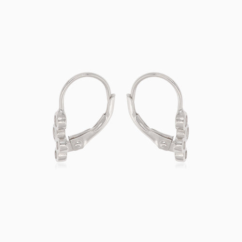 Pendientes colgantes de plata con cuatro bolas de circonitas.