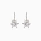 Silver cubic zirconia star drop earrings
