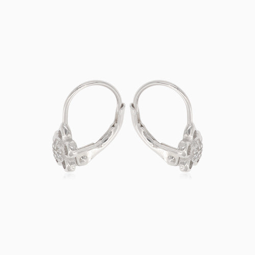Pendientes de plata con flores adorables y circonita cúbica