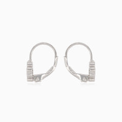 Boucles d’oreilles pendantes en argent en forme de trèfle à quatre feuilles