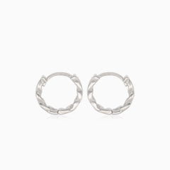 Cercles en argent avec motif chaîne