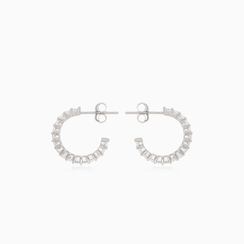 Pendientes de círculos de plata con circonitas cúbicas