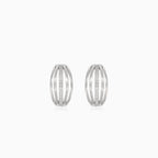 Stříbrné náušnice s proužky zirknů