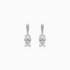 Boucles d'oreilles en argent avec détails en zirconium cubique