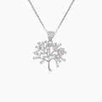 Pendentif arbre de vie en argent avec zircons cubiques
