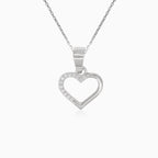 Colgante de plata con corazón y circonita cúbica