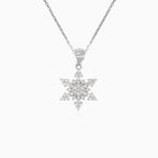 Silver pendant cubic zirconia snowflake