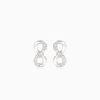 Stříbrné náušnice nekonečno s polokrytým kubickým zirkonem