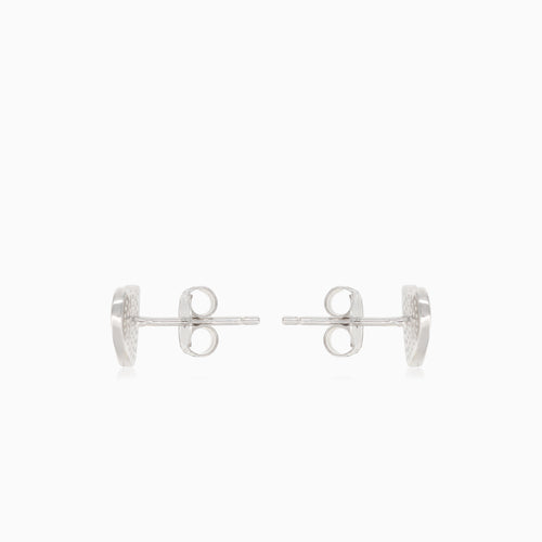 Boucles d’oreilles cœur en argent avec zircons cubiques semi-sertis
