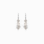 Silver drop earrings with three shapes