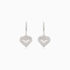 Pendientes colgantes de plata con corazón